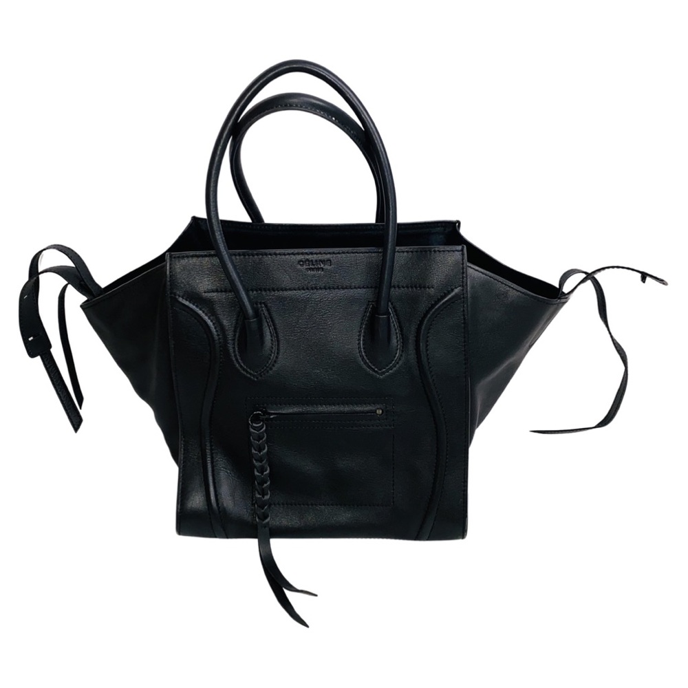 Celine Phantom Luggage Tote Bag Black Calfskin Leather